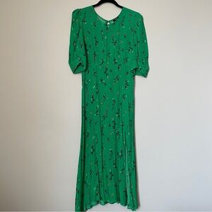 AFRM Green Floral Midi Dress